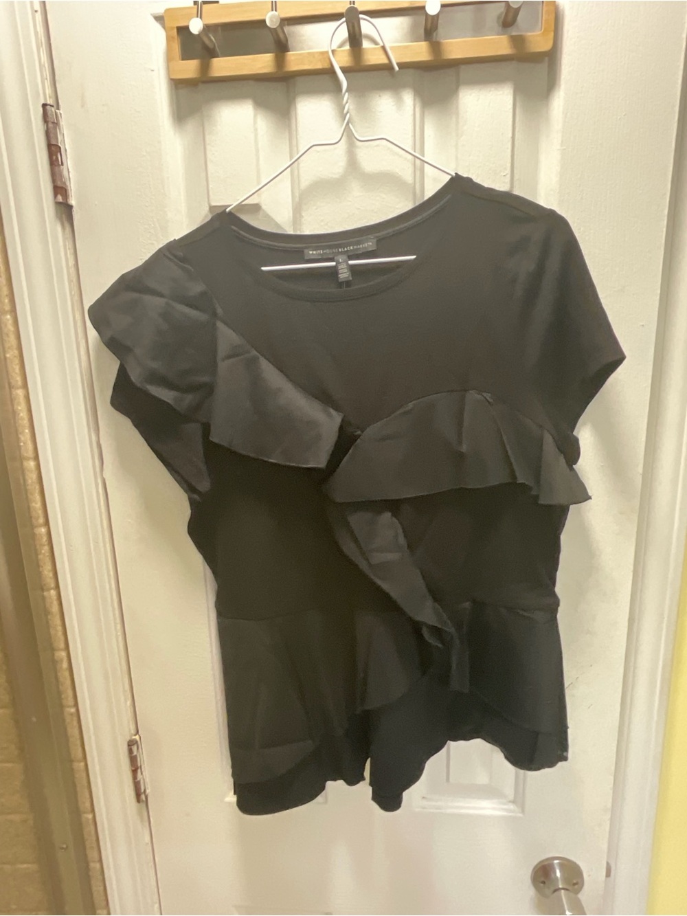 White House Black Market Party Tee Peplum Top Size L NWT